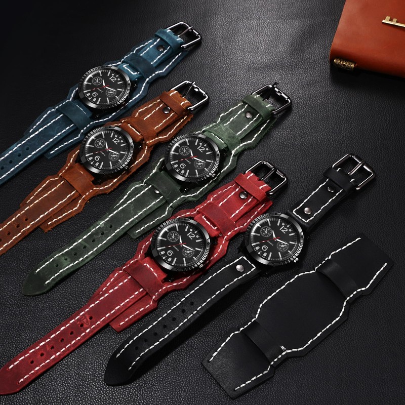 ロックパンク 腕時計 メンズ 本革ベルト アナログ表示: スポーツウォッチ 防水 レザーブレスレット クォーツ時計 メンズウォッチ