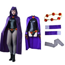 miccostumes Women's Rachel Purple Cloak Black Bodysuit Cosplay Costume (Women l)