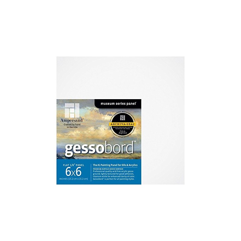 Ampersand Art Supply Gesso Wood Painting Panel: Museum Series Gessobord,
