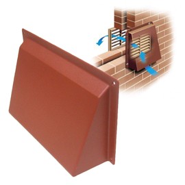 Timloc Terracotta Hooded Cowl 9" x 6" Vent Cover for Air Bricks Grilles Extractors