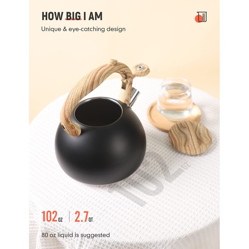 Tea Kettle, BELANKO 102 OZ / 3 Liter Whistling Tea