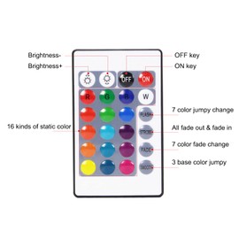 VIPMOON LED Controller RGB ir Remote Controller, 24 Tasten Wireless Infrarot Controller, 12V-24V LED RGB Controller mit Fernbedienung für 3528 5050 SMD RGB LED Strip