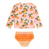 RuffleButts Orange You The Sweetest Long Sleeve Zipper Rash Guard