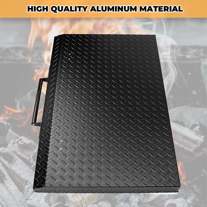 ECOTRIC Griddle Cover Lid Powder Coated Black Aluminum Compatible with