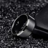 10mm Wide Mens Tungsten Ring Wedding Band Black Beveled Edge