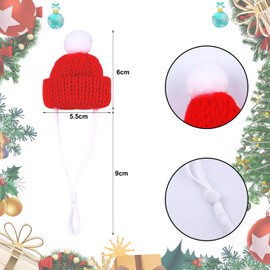 HIXNUG Christmas Hamster Hat Christmas Hat for Small animal Hand Knitted Christmas Decorative Headwear Outfits for Guinea Pig Hamster Rabbit Chinchilla Lizard Hedgehog