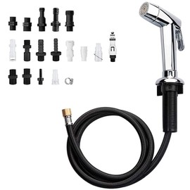 Kitchen Sink Sprayer, Houtingmaan Side Sprayer, Sprayer Head Replacement,Sink Spray head,17 ADAPTERS,Sink Sprayer Chrome