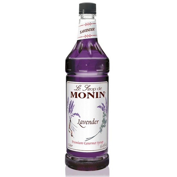 Monin - Lavender Syrup, Aromatic and Floral, Natural Flavors, Great for Cocktails, Lemonades, and Sodas, Vegan, Non-GMO, Gluten-Free (1 Liter)