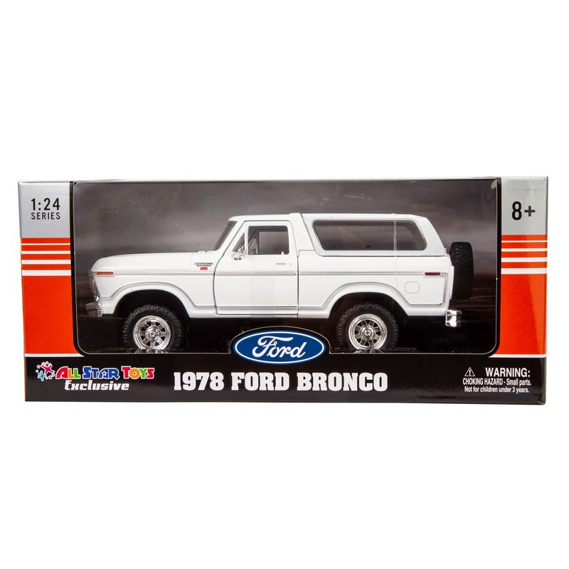 1978 Ford Bronco 1:24 Diecast Model Car White SUV SUT