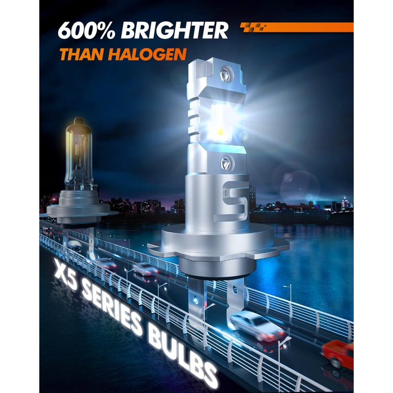 SEALIGHT 30000LM H7 Light Bulbs 2025 Version 𝐔𝐥𝐭𝐫𝐚-𝐁𝐫𝐢𝐠𝐡𝐭, Subsize 50W