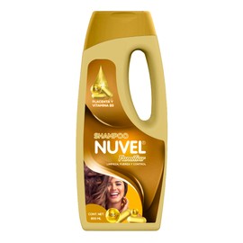 Nuvel Shampoo Capilar Fuerza y Control con Placenta, Ácido Hialurónico y Pro-Vitamina B5  Fortalecimiento y Crecimiento para Todo Tipo de Cabello...  