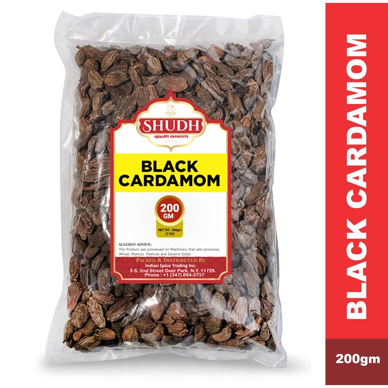 SHUDH Black Cardamom Pods 200 GM | Whole Kali Elaichi