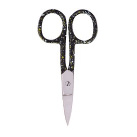 Nail Scissors Professional Cuticle Scissors Extra Strong Curved Manicure Scissors Clippers Eyebrow Grooming Cuticle Beard Trimming Hair Cutting (4" Black Yellow)