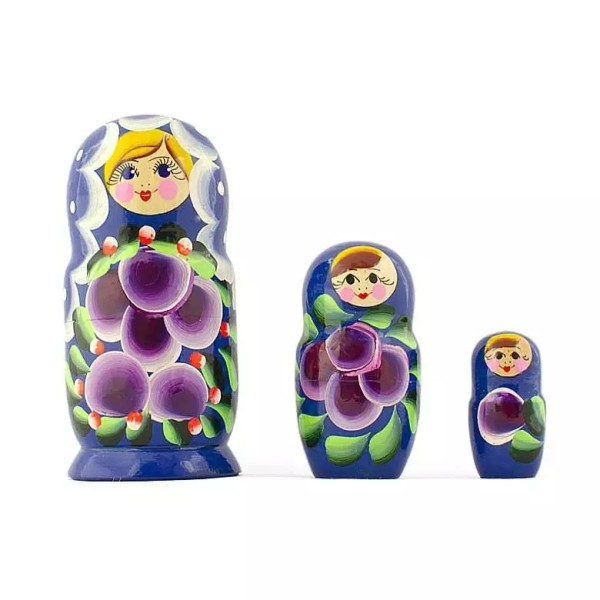 BESTPYSANKY Set of 3 Daffodils Flowers Wooden Nesting Dolls 3.5