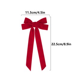 2 Pack Bow Hair Clips, Black Velvet Hair Bows for Women Hair Accessories for Women Girls Gifts(Black, Red)