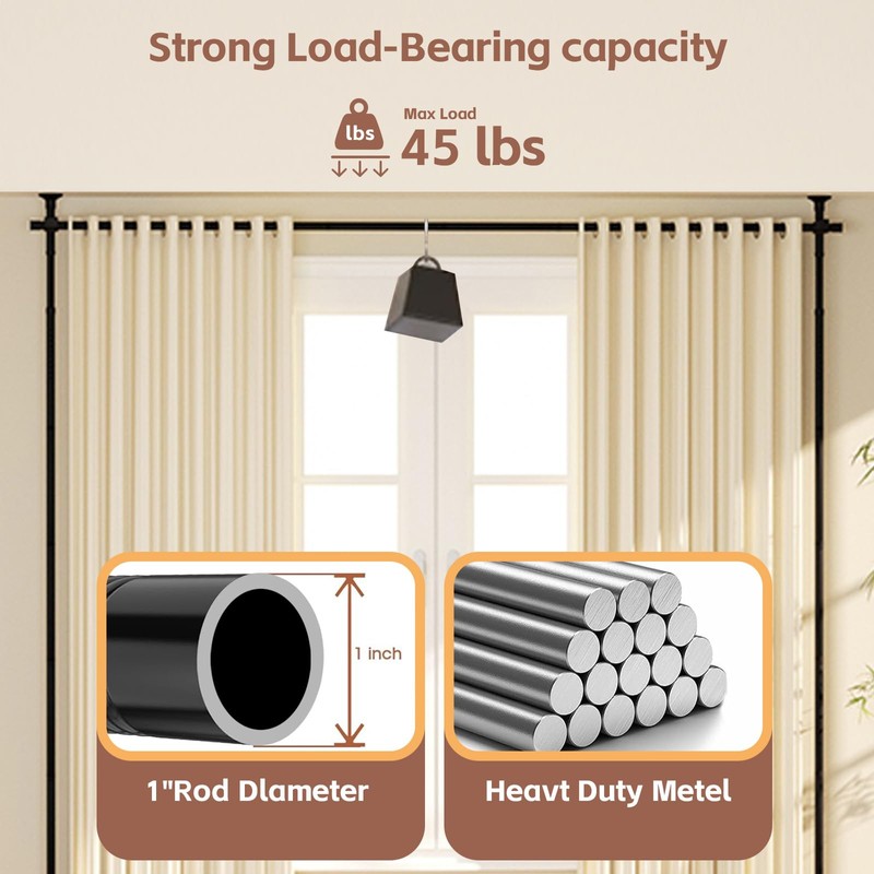 Room Divider Curtain Rod - No Drilling Partition Room Dividers