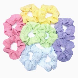 10Pcs Colorful Ponytail Holders Hair Scrunchies (Multi Colour C)