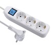 Electraline 62410, 3-Way Power Strip with Switch, Cable 1.5 m