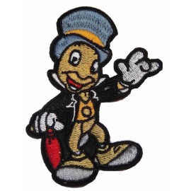 Unbranded Jiminy Cricket Character Full Figure 3 1/2" Tall Embroidered Iron on Patch