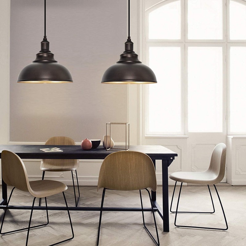 ALAISLYC 2 Pack Bronze Pendant Lights Kitchen Island Industrial Adjustable