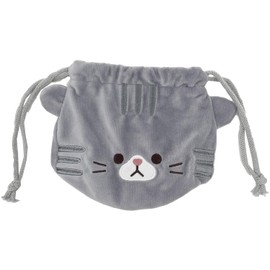 Stream Market Drawstring Bag, Drawstring Bag, Multi Pouch, Mini Pouch, Small Storage, Cute, Plush, American Short Hair WG195-I