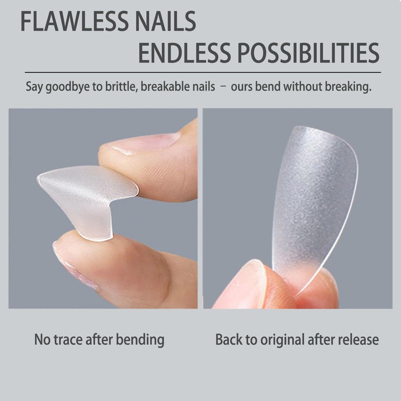 Almond Nail Tips 360PCS Short Nail Tips Nail Extensions Matte