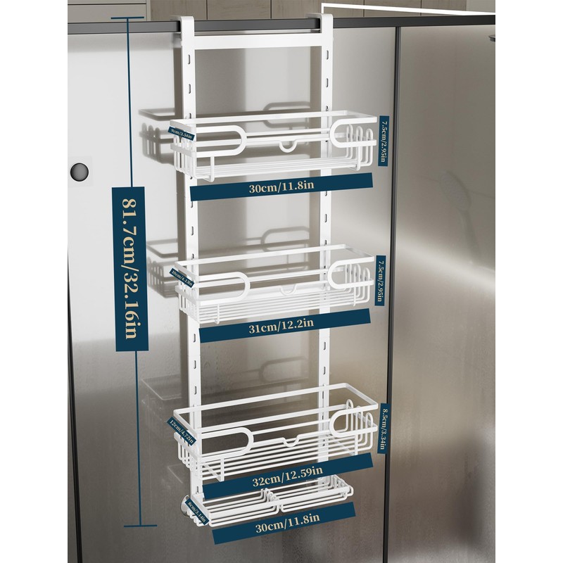 Consumest Over The Door Shower Caddy - 4 Tier Adjustable