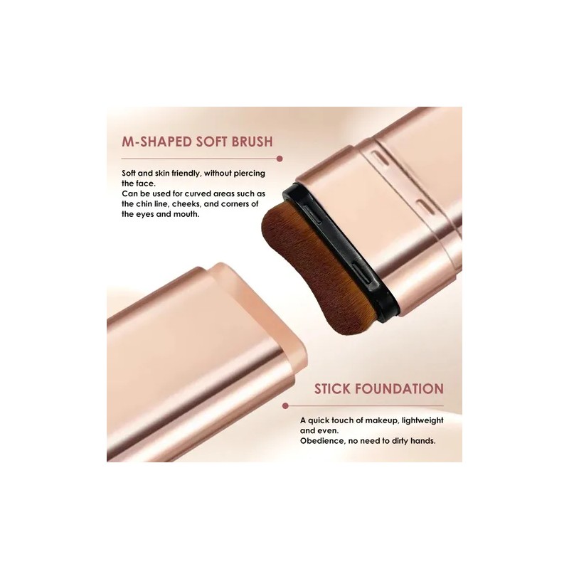 Corrector Maquillaje En Barra Base Bellapink Con Brochas 20g 02