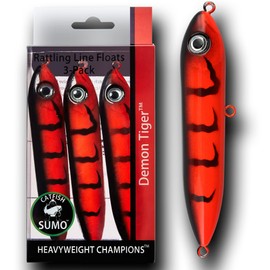 Catfish Rattling Line Float Lure for Catfishing, Demon Dragon Style Peg for Santee Rig Fishing, 4 inch (3-Pack, Demon Tiger)