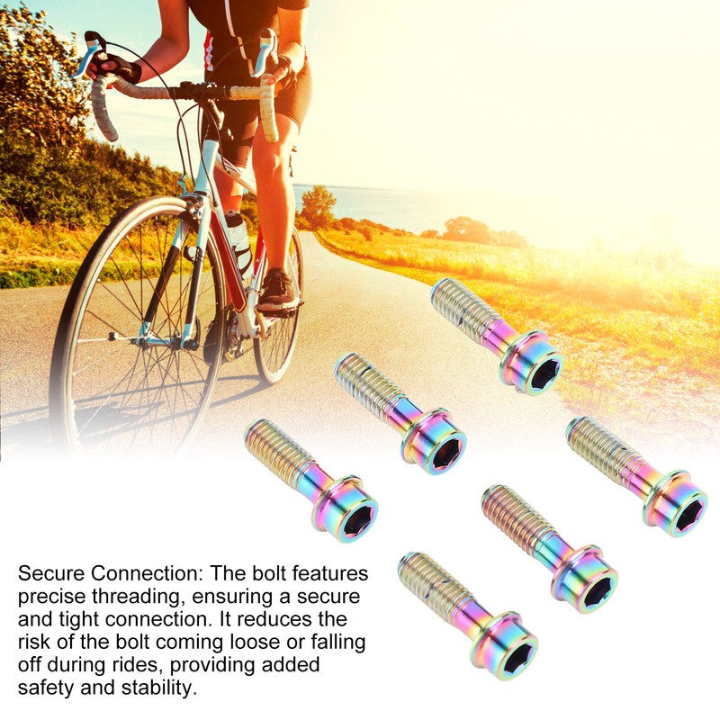 6PCS Bicycle Stem Bolt M5 X 16mm Titanium Alloy Waterproof
