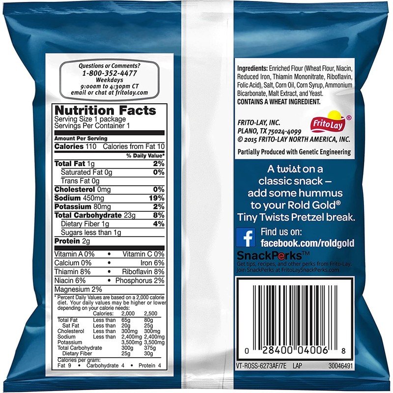 Rold Gold Pretzels, Tiny Twists, 1 Ounce (Pack of 88)