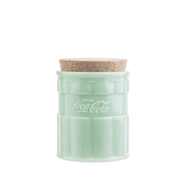 Tablecraft Coca-Cola Jadeite Small Canister with Lid 4.5x 4.5x 6",