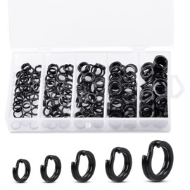 OROOTL Fishing Split Rings Kit, 200pcs Stainless Steel Double Split Rings Heavy Duty Flat Wire Ring Loop for Fishing Lure Hook Connector Freshwater Saltwater Terminal Tackle Accessories