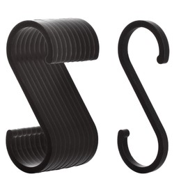 ASelected 20 PCS S-Shaped Hooks Black Hooks Wardrobe Aluminum Hooks for Hanging pots and Pans Coffee Cups Clothes Plants
