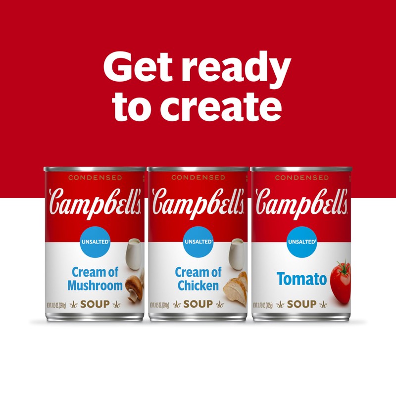 Campbell’s Condensed Unsalted Cream of Mushroom Soup, 10.5 Ounce Can