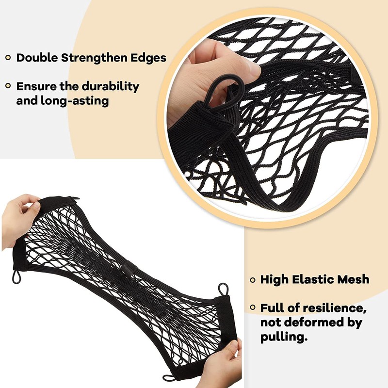 Frienda 2 Pieces Stretchable Small Cargo Net Pocket Storage Mesh
