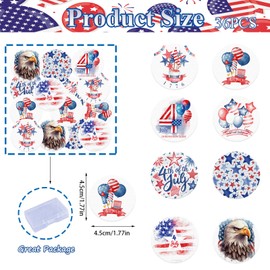 Fyeoxle 36PCS Edible Independence Day Cupcake Toppers Wafer Paper 4th of July American National Day Cupcake Toppers Edible USA Cupcake Picks for Patriotic Theme Party Decor Supplies (Pattern 1)