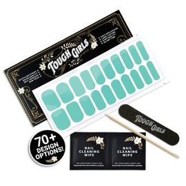 TOUGH GIRLS | 20 Exquisite Gel Nail Polish Strips w/Application Accessories - No UV/LED Lamp Required (Teal)