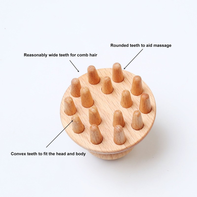 Wood Mushroom Massager Promote Circulation Clear Meridians Portable Manual Massage
