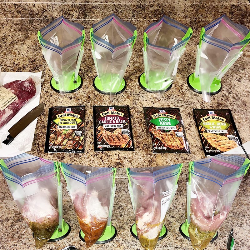 Ziplock Bag Holder Stand Adjustable For Plastic Freezer Bags/Hands Free