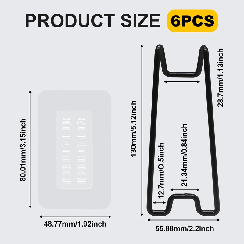 6PCS 5.12"×2.2" Adjustable Metal Picture Frame Easel Backs