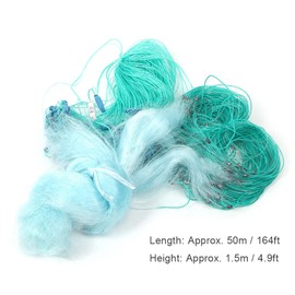 Walfront Red de Pesca Lanzada a Mano, Trampa para Cebo, Red para Lanzar Peces, Red de Trasmallo de 3 Capas, Herramientas de Pesca de Carpa, Red Fundida para Pesca, 50m de Longitud, 1,5 M