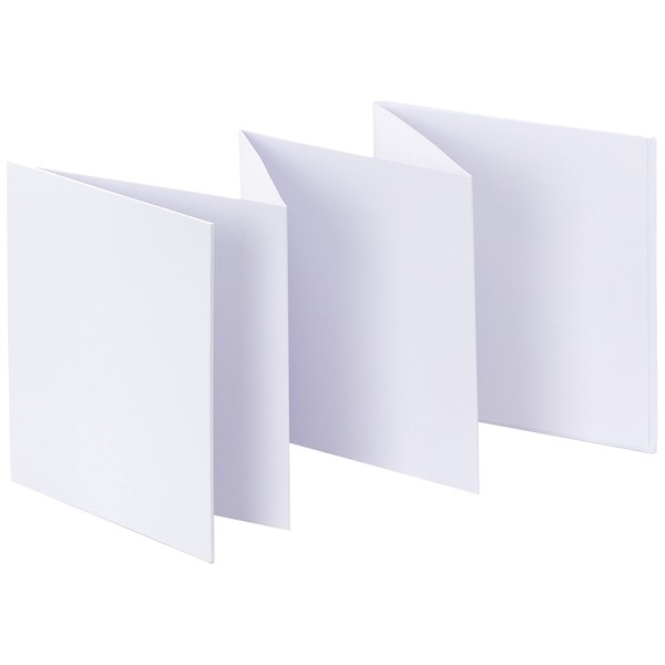 Rayher Hobby Rayher Leporello, weiß, 13,5 x 13,5 cm, 250 g/m², Faltbuch, 12 Seiten weiß, blanko, zum Gestalten, inklusive verstärkter Vorder- und Rückseite, 8189100