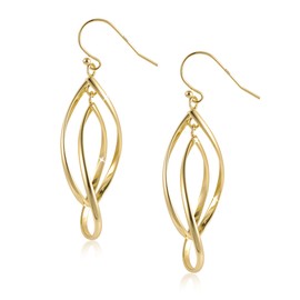 14K Gold Dangle Earrings for Women Hypoallergenic Sterling Silver Post Long Hanging Gold Earrings for Ladies Oval Dangle Drop Earrings Lightweight Trendy Jewelry