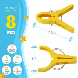 Danmu Beach Towel Clips,Beach Clips,Cruise Essentials,Towel Clips for Beach Chairs Cruise, Heavy Duty Clothes Pins-Keep Your Towel from Blowing Away, Beach Accessories for Vacation Must Haves