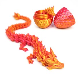 DUOCIYUAN 3D Printed Dragon Egg, Dragon Toy, Surprise Dragon in the Egg for Adults, Children, Gifts, Movable Dragon Figures for Easter, Christmas Day, Desk Decoration (Pink)