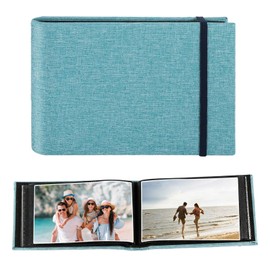 Mini Small Photo Albums 6x4 100 Slip In Photo Albums, Portable Travel Flip Photo Book with Cloth Cover for Wedding Family Holiday Birthday Pictures Book