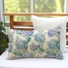 Fahrendom Hydrangea Flower Lumbar Decorative Rectangle Pillow Cover 12 x