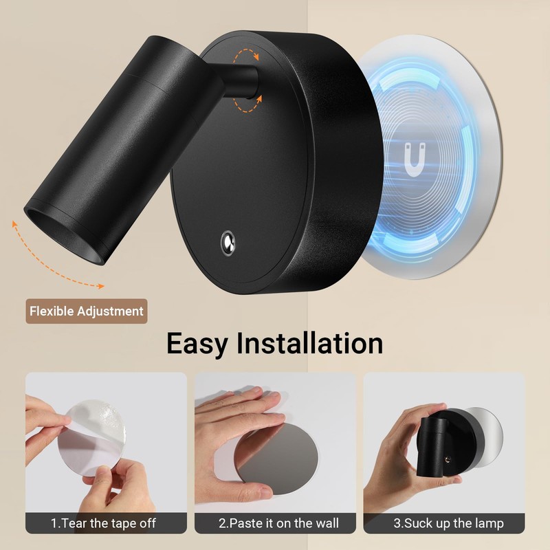TaoFiaCo Spotlights Indoor, Wireless Uplighting Indoor with Remote Dimmable, Rechargeable