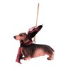Black and Brown Dachshund with a Scarf Christmas Ornament, Holiday
